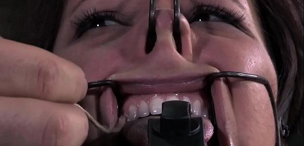  Tongue clamped bdsm sub pussy teased